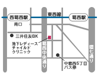 池下レディースチャイルドクリニック葛西の地図