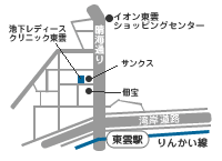 池下レディースクリニック東雲の地図